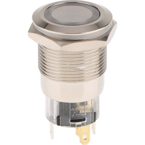ON/OFF 12V Push Button Angel Eye Metal Switch with LED Light 19mm