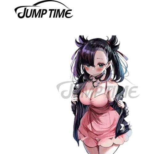 Jump Time 13 x 5.3cm For Kawaii Marnie Sexy Anime Girl Personality Stickers Vinyl Car Sticker Car Accessories Decals Waterproof