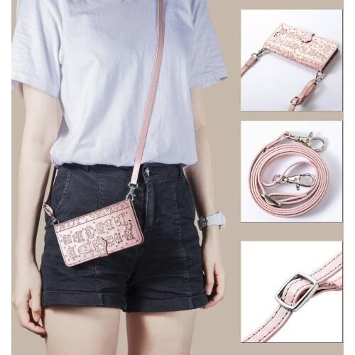 Diagonal Lanyard Holster Flip Protective Cover for Huawei P50 P40 P30 Mate40 NOVA8 Wallet Phone Case Cute Dog Cat 8 Colors