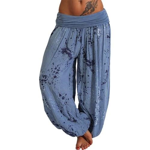 Women Yoga Leggings Yoga Pants Polyester Elastic Women Casual Loose Yoga Trousers Baggy Boho Aladdin Jumpsuit Pants