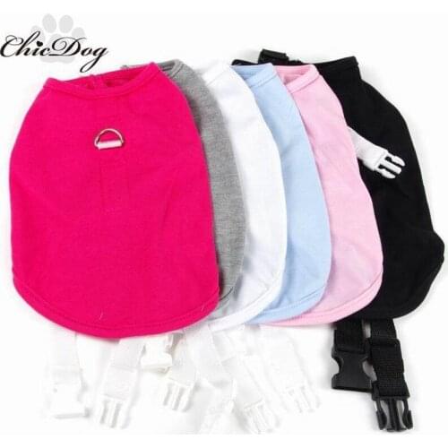 Pet Vest T-shirt Spring And Summer Dog Harnesses Pet Dog Clothes Solid Puppy Shirt 100% Cotton Clothing For Dogs Coat