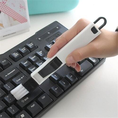 1Set Multi-function 2 In 1 Window Slot Brush With Dustpan Screen Keyboard Drawer Wardrobe Corner Gap Dust Removal Cleaning Brush