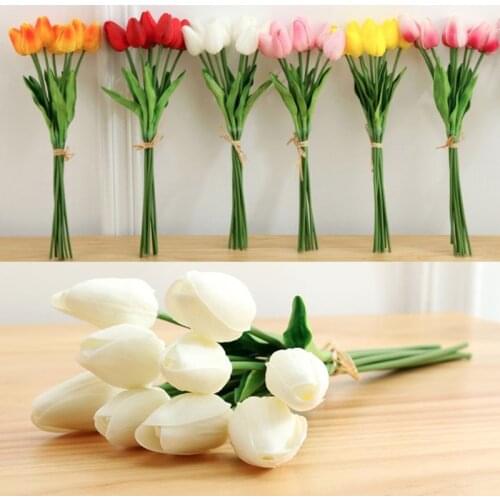 1pcs Artificial Flowers Garden Tulips Real Touch Flowers Tulip Bouquet Decor Mariage for Home Wedding Decorations Fake Flower