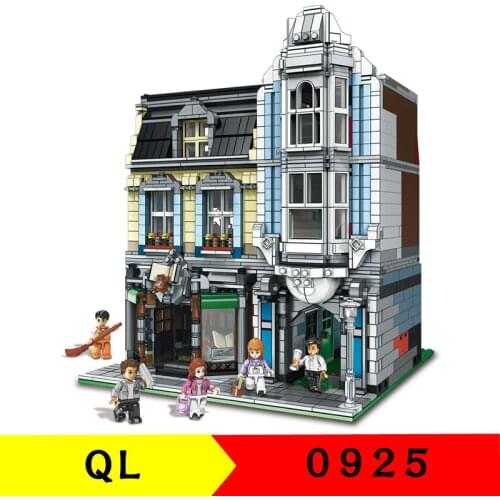 2687Pcs QL0925 Building Blocks City Street View Series Bookstore Childrens Educational Assembling Toy Small Particle Toy Gifts