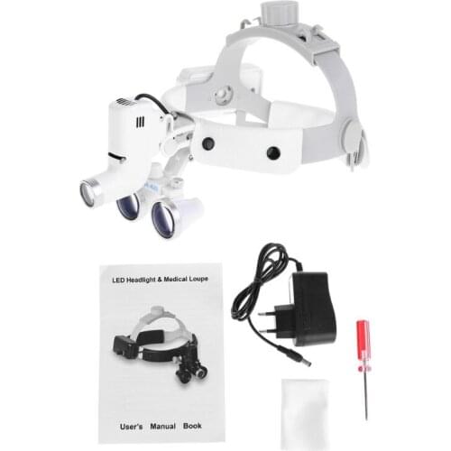 3.5X Magnify High Intensity LED Light Headlight Headband Loupe Binocular Magnifier Loupes Rechargeable,Operation Enlarger