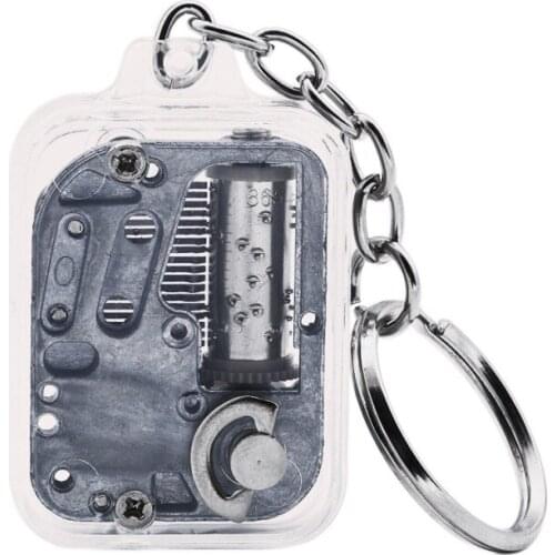 1PC Acrylic Music Box With Keychain Unique Small Music Box Portable Mini Music Box New