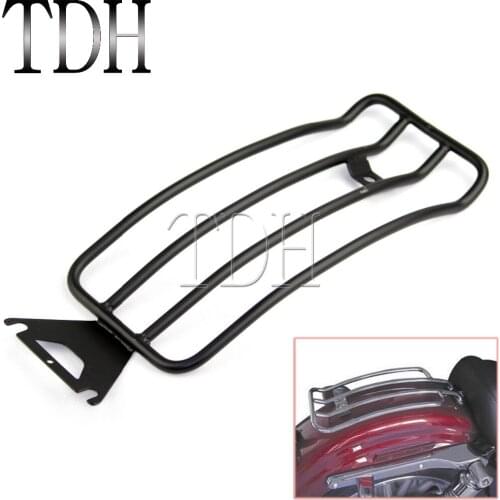 Black Motorcycle Luggage Rack Carrier Rear Solo Seat For Harley Electra FLHT Road King FLHR Road Glide FLTR Touring 98-04