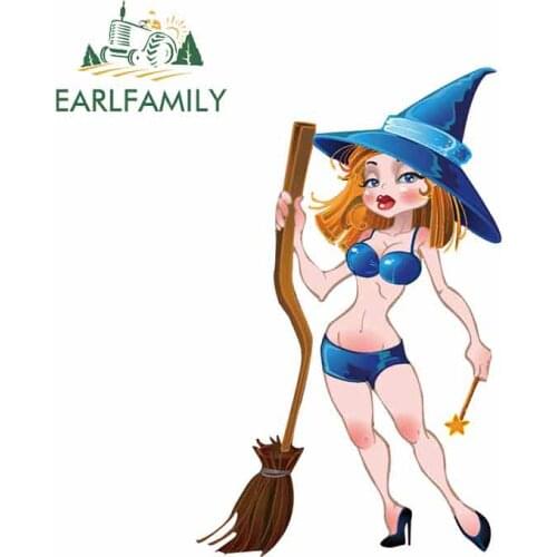 EARLFAMILY 13cm x 9.1cm for Sexy Little Witch Anime Car Stickers Vinyl JDM Bumper Trunk Truck Graphics DIY Fine Decal Graphics