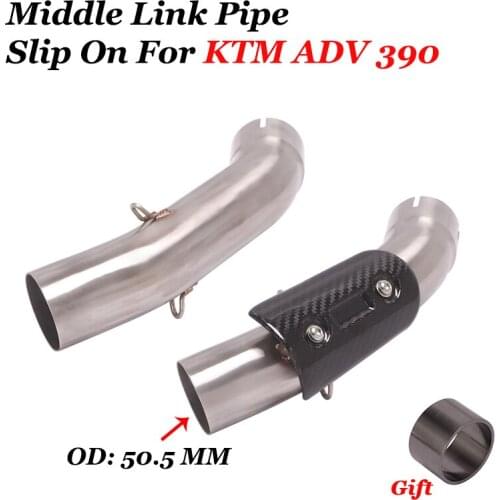 Slip On For KTM Adventure 390 ADV 390 2020 2021 Motorcycle Esacape Moto Exhaust Muffler Modified Middle Link Pipe Carbon Cover