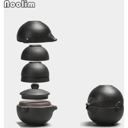 Ceramic Office Teaware Coarse Pottery Portable Travel Tea Set Creative Teapot Teacups Handmade Chinese Kung Fu Kettle Drinkware