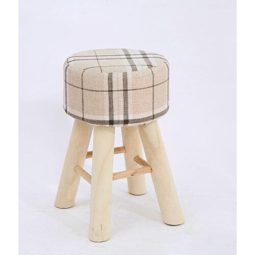Creative household cloth art shoe chancing stool fashion washable living room sofa side pouf modern simple solid wood chair