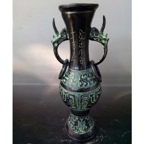 Copper Chinas ancient bronze ware Binaural vase Table decoration