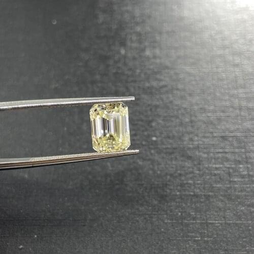 Meisidian 5*7 MM 1 Carat VVS Emerald Cut Gemstone GRA Yellow Synthetic Moissanite Diamonds Stone