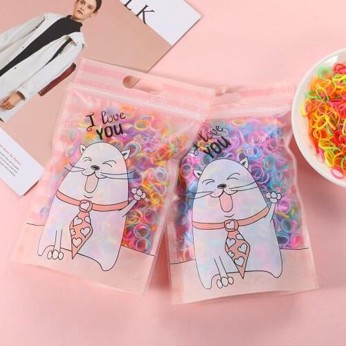 Kawaii accessories kids Disposable rubber band headband rubber bands for hair candy color cute scrunchies pack elastique cheveux