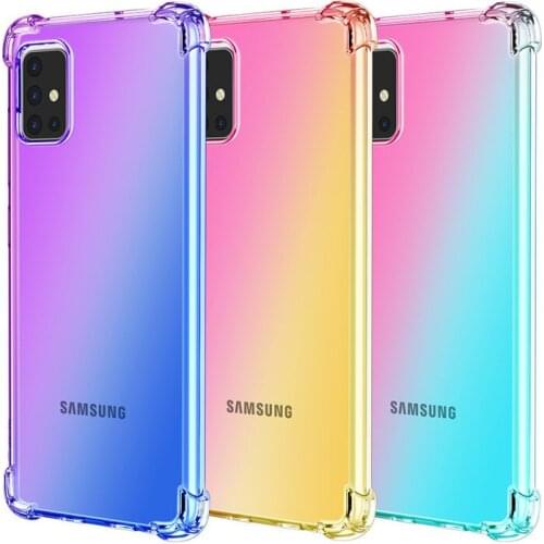 Gradient Soft Silicone Case For Samsung Galaxy A51 A71 A31 A20 A20S A21 A21S A41 A91 S10E S10 S8 S9 Plus Protection Cover Capa