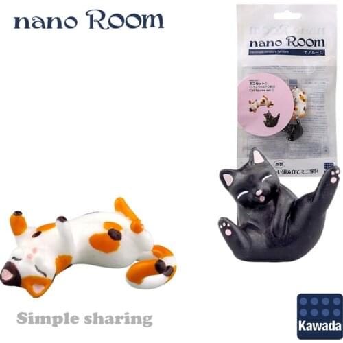 Nano Room Handmade Miniature Furniture NanoRoom NRS-001 Cat Figures Set DIY Wooden Pet Assembling Toy Kawada