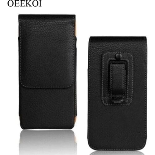 OEEKOI Belt Clip PU Leather Waist Holder Flip Pouch Case for ZTE Blade VEC 4G/L2/Q Maxi 5 Inch