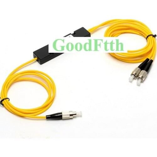 Optical Splitter Coupler FBT PLC 1X2 FC/UPC SM Cable 1-1.5m Customized Ratio GoodFtth
