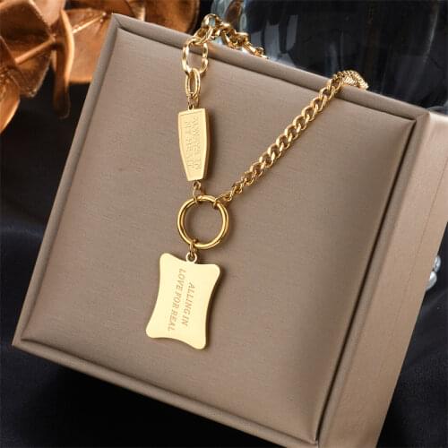 XIYANIKE 316L Stainless Steel Gold Color Necklaces Joker Necklaces Collier 2021 Female Boho Fashion Jewelry Accessories Colar