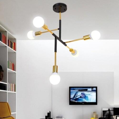 Postmodern Pendant Lights creative personality restaurant lights Nordic simplicity black gold cafe bar Iron LU729339