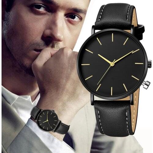 Dropshipping Products Best Selling High Quality Men watch Fashion Pu Leather Quartz Wristwatch Relogio Masculino erkek kol saati