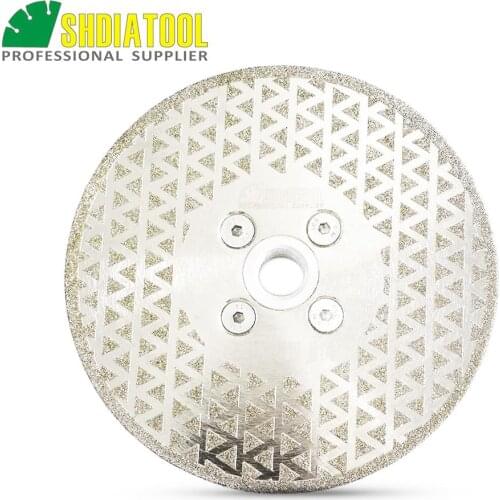 SHDIATOOL 5" electroplated diamond cutting and grinding disc marble with double grinding sides M14 Flange Diamond balde