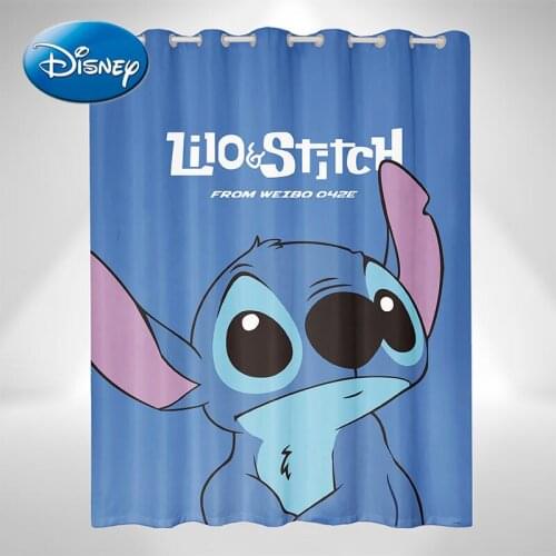 Disney Stitch Coarse Full Blackout Curtain Cartoon Anime Childrens Living Room Boy Bedroom Finished Customization