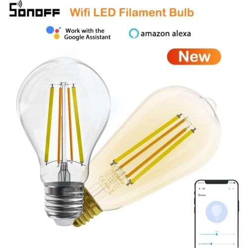 New SONOFF 7W E27 Smart Wi-Fi LED Filament Bulb Light For eWelink APP 220-240V Automation Compatible With Alexa Google Home