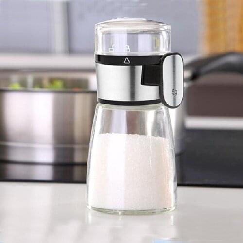 Glass can measure can control health salt and monosodium glutamate bottles creative condiment bottles of sauce bottles precise p