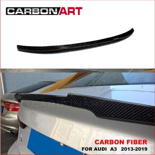 Racing Style Carbon Fiber Rear Trunk Wing Spoiler for au di A3 2013-2019 Carbon Fiber Rear Trunk Lid Spoiler Car Wing