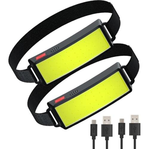 Led Head Light Lamp Portable Mini COB Headlight Flashlight USB Rechargeable Head Light Lamp for Outdoor