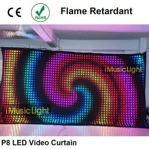 P8 3m*4m Led Video Curtain cortina de video led for stage party birthday weeding Band Pub Christmas Decoration