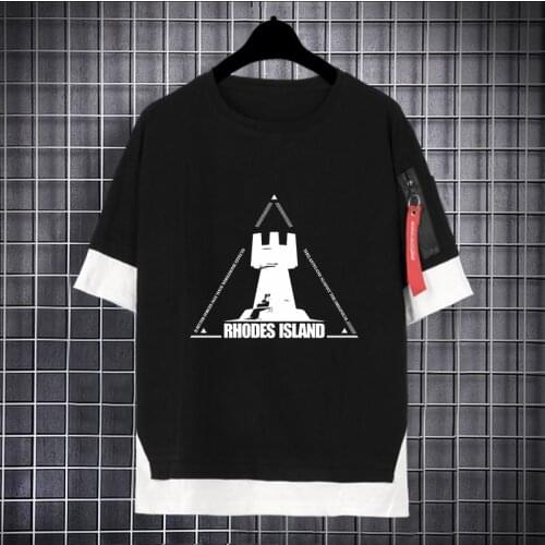 Game Arknights Rhodes Island Loose T shirt Guard Lappland Cosplay Fake Two-piece t-shirt summer tshirt oversize tops tees