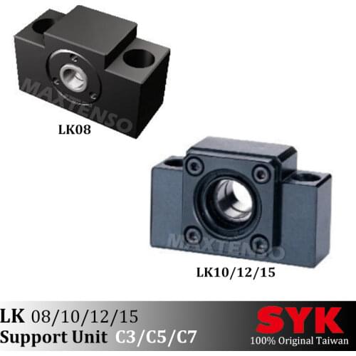SYK Support Unit Professional LK08 LK10 LK12 LK15 Fixed-side C3 C5 C7 for ball screw TBI sfu 1204 Premium CNC Parts Low Profile