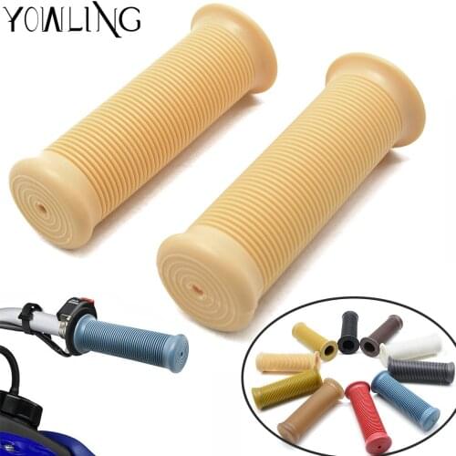 1 Pair 25mm 28mm Vintage Handle Grips Motorcycle Universal Rubber handlebar grips Hand Grip Bar End For Cafe Racer Bobber Custom