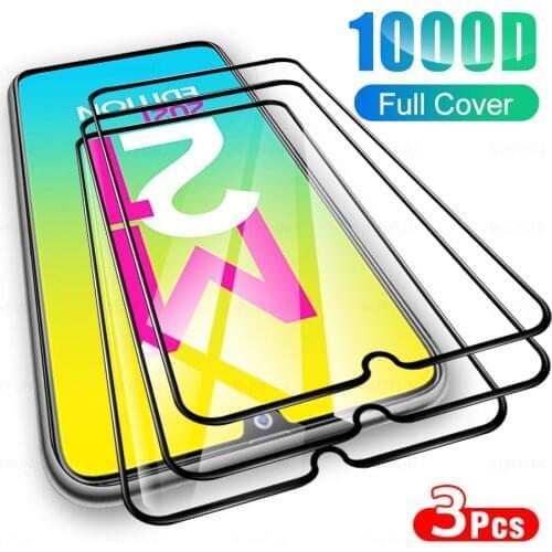 3Pcs Tempered Glass For Samsung Galaxy M21 On Samsun M 21 S 21s Protector Protective Clear Safety Phone Screen Full Cover Film