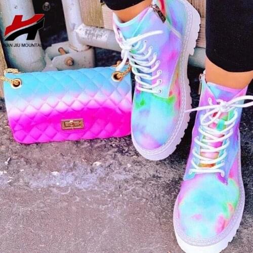 NAN JIU MOUNTAIN 2020 Women Shoes Fashion Women Boots Autumn Short Boots Outdoor Round Head Dyeing Plus Size 43