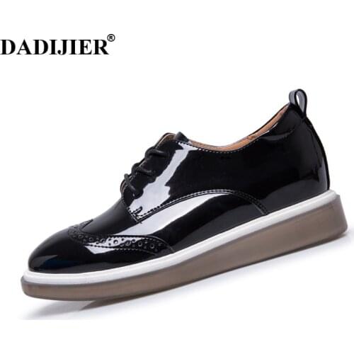 2017 New Women Platform Shoes Lace up Fashion brand casual shoes Flats British style Quality Brogue vintage shoes woman ST212