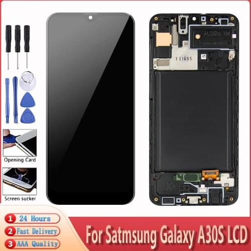 AAA+++ New LCD For Samsung Galaxy A30S A307 A307FN A307F LCD Display Touch Screen Digitizer Assembly With Frame For Galaxy A30S