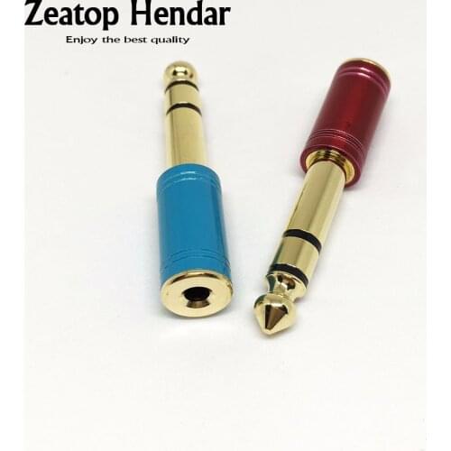 1Pcs New Brass 6.35 1/4" Male to 3.5mm Female Audio Adapter 6.35 mm jack Stereo Conver Cable for Microphone High Quality