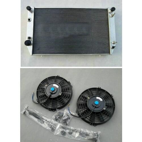3 Row 62MM Aluminum Radiator + Fans For Jaguar XJS V12 / XJ12 AT 79 1976-1996 80 81 82 83 84 85 86 87 88 89 90 91 92 93 94 95