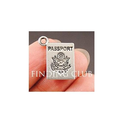30 pcs 15x18mm Silver Color PASSPORT Charm DIY Jewelry Fits for Bracelet Necklace DIY Making A824