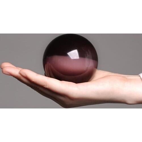 40-100mm Natural Quartz Wine Red Cat Eye Crystal Healing Ball Sphere Energy Stone Room Decorative