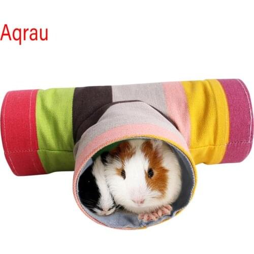 1PC Pet Colorful Tunnel Toy Rainbow Dwarf Rabbit Hamster Nest Guinea Pig Squirrel Pet Drill Hole Fun Tunnel Hamster Tunnel Toy