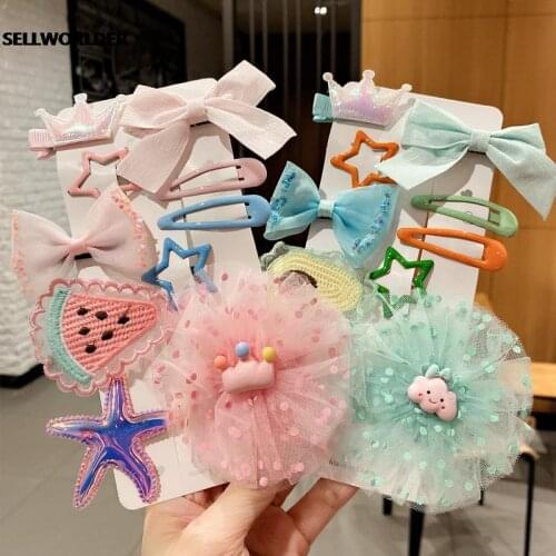 2021 Kids Ins Star Friut Angle Bow Baby Snow Hairpin Cute Girls Hair Accessories