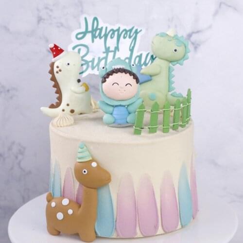 Dinosaur Cake Topper Birthday Boy 1st Cake Party Dinosaur Party Theme Cake Decor Boy Baby Shower Kids Party Dessert Decoration