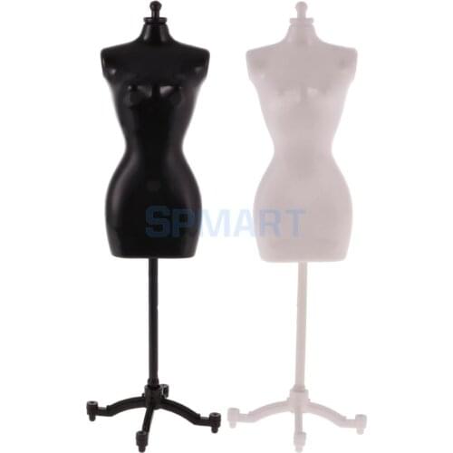 Display Holder Dress Clothes Mannequin Model Stand for 1/6 Dolls Black/White