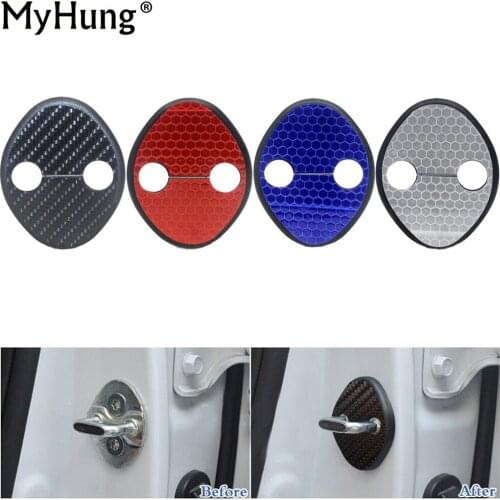 For Hyundai I40 IX20 Veloster Rohens Veracruz Equus Azera For KIA Ceed Venga Car Door Lock Cover Reflective Stickers Car Styling