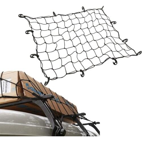 Car Trunk Rear Storage Cargo Luggage Nylon Elastic Net Holder With Hooks Pocket For Car Van Pickup Suv Mpv Auto Organizer #T2G