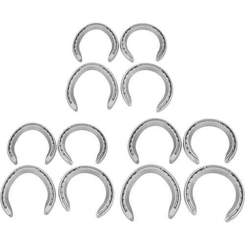 ELOS-4Pcs Horse Equipment Aluminum Alloy Horseshoes 2 Front + 2 Rear Farrier Tools for Tournament Play